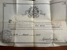 Certificate of Authenticity 14 September 1975 St Elizabeth Seaton picture