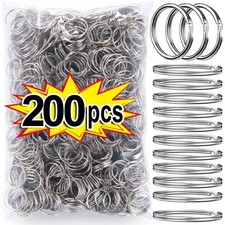 20/200pcs Stainless Steel Split Key Rings 25mm Round Keychain DIY Findings picture