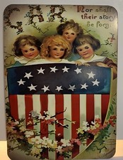 4th Of July Patriotic Independence Decor VINTAGE STYLE Die Cut Cardboard 5 X 7” picture