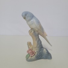 Vintage Miguel Requena Blue Parakeet Porcelain Bird Figurine 6.5
