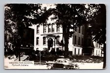 Plymouth IN-Indiana RPPC, Washington School, Antique, Vintage c1962 Postcard picture