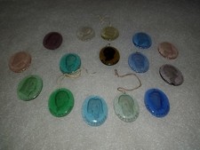 Antique German Glass Bust Medallions Historical  Engraved Ornaments Lot WHW picture