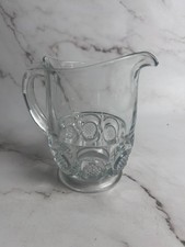 Vintage Pressed Glass Creamer Pitcher Paneled Pattern picture