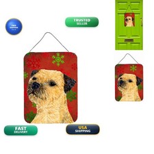 Caroline's Treasures LH9323DS1216 Border Terrier Red Green Snowflakes Christmas picture