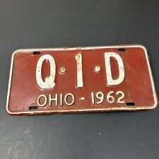 Ohio 1962 License Plate Q-1-D Garage Auto Man Cave Rustic Collector Hot Rod picture