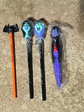 LOT OF 4 1988 APPLAUSE FEMALE VAMPIRE HEAD ERASER PENCIL RUSS HAPPY HAUNTING PEN picture