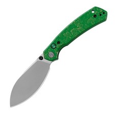 Miguron Hovor Folding Knife 3.3 in Green Aluminum 19C27 Shilin Cutter picture