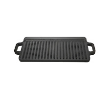 Cast Iron Reversible Grill Griddle 16.5 x 9 in Pan Hamburger Steak Stove Top Fry picture