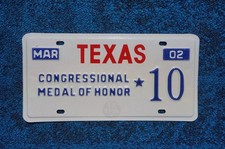2002 Texas CONGRESSIONAL MEDAL OF HONOR License Plate # 10 picture