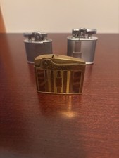 Lot of 3 Vintage Cigarette Lighters Silver & Gold Tone Pocket Lighters Untested picture