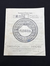 1957 Florida Highway Patrol Graduation Exercises Program  picture