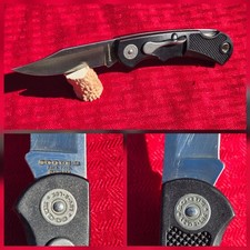 Rare Vintage SOQUE River Knives LEV-R-LOK One-Handed Folder Lever Knife USA EUC picture