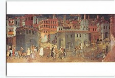 Postcard La vita in città By Ambrogio Lorenzetti Palazzo Pubblico Siena Italy picture