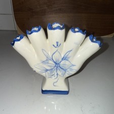 Vintage Leart Five Finger Bud Vase, Hnad Painted from the mid-20th century picture