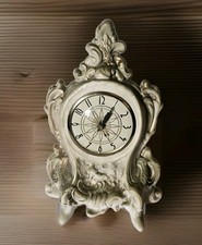 Vtg Lanshire Ceramic Clock Holland Mold Mantle Cherubs Electric 11