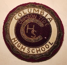 VINTAGE 1940S ANTIQUE COLUMBIA HIGH SCHOOL PA PIN CRIMSON TIDE LANCASTER COUNTY picture