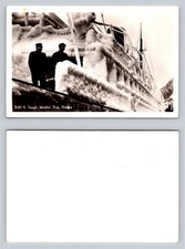 A Tough Winter Trip Alaska Postcard Vintage Photo Boat Ice Frozen Scene picture