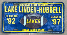 lake linden hubbell michigan state champs football booster license plate yooper picture