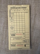 Official Waffle House Ticket Book (Real, Used In Restaurants) 50 Tickets & Extra picture