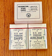 New  1983 U S NAVY and FOREIGN Ships Recognition Study Card Set 2 Sealed Decks picture