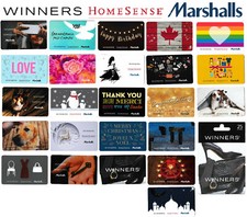 gift cards WINNERS MARCHALLS HOMESENCE collectible Canada no value picture