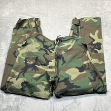 Vintage ORC Industries Improved Rainsuit Trousers Woodland Camo Waterproof Sz M picture