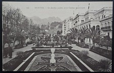 Menton France Le Jardin Public et Casino Municipal Antique French Postcard picture