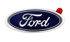 Mini Ford Blue Oval Novelty Logo Chrome Plated Plastic Emblem. picture