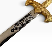 Medieval KNIGHTS TEMPLAR TEMPLARIOS Vintage Toledo SWORD Replica LETTER OPENER  picture