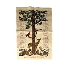 Vintage 1977 Cloth Wall Hanging Calendar Nature Through The Year Theme picture