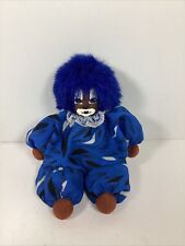 Vtg Q-Tee-Clowns 1987 Hand Made & Painted Weighted Shelf Figurine. Blue picture