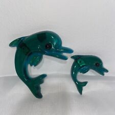 Turquoise Vintage Lucite Dolphin Wall Hangings picture