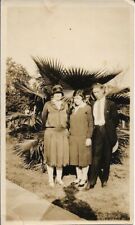 Ladies And Man Photograph Palm Tree 1920s Florida Vintage Fashion 2 1/2 x 4 1/4 picture
