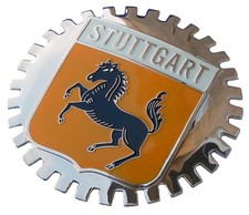 Stuttgart Germany home of Porsche & Mercedes - car grille badge picture