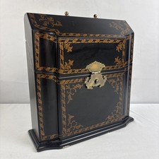 Jeanne Reed’s LTD Black Lacquer Hand Painted Black Wooden Letter Box picture