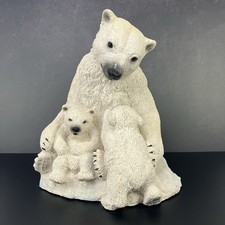 Vintage 1995 Living Stone Inc Polar Bear Family Figurine - 