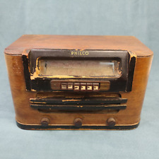 Vintage Philco Tube Radio 42-327 AM/SW Wooden 1940s Push Button Not Working picture