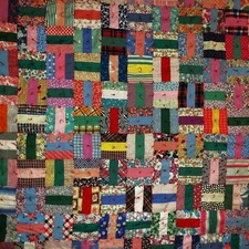 Antique Depression-era Handstitched Handquilted QUILT 67x84 Patchwork Crazy Quit picture