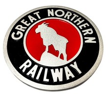 🔥 LARGE HAND CAST Great Northern Railway Logo Railroad Sign Plaque Emblem Plate picture