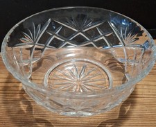 Polish Lead Crystal Pedestal Bowl 24% PbO 7.25” Cut Glass Starburst Footed... picture