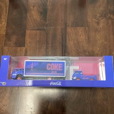 Coca-Cola M2 Machines Diecast Truck and Trailer Set Blue/Red picture