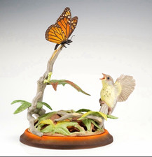 Boehm Vintage Hand Painted Porcelain Figurine: Fledgling Canada Warbler 491 picture