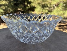 Rare Vintage Floral Pattern Signed WATERFORD CRYSTAL BOWL Centerpiece IRELAND picture