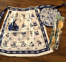 VTG Dutch Holland Half Apron & Hot Pad & Salad Server Set NEW  picture