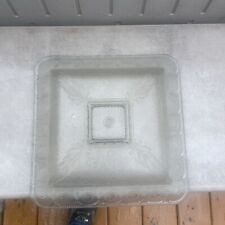 Antique Art Deco Glass Ceiling Light Cover Heavy Frosted Glass 14” Square picture