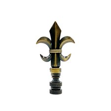 Lamp Finial-FLEUR DE LIS Aged Brass Finish, Highly detailed metal casting picture