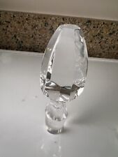 Clear Crystal Glass Decanter Ribbed Bottle Stopper 4 7/8”Tall, 1/2” Dia Bottom picture