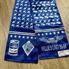Rakkei Rama World Willie’s Last 93-04 Aviation Crew Pilot Scarf Vtg USA 45” picture