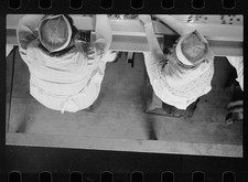 Photo:1930s Factory Women Sewing at Work Overhead View picture