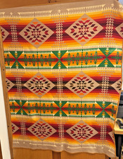 Vintage Pendleton Chief Joseph Wool Blanket Robe Khaki Desert Tan Sunset 58x74 picture